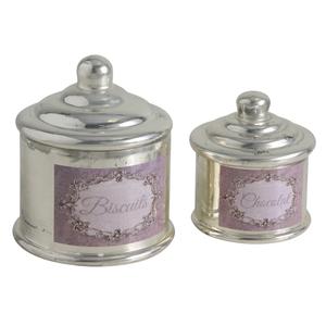 Photo TPO132SV : Antique glass biscuits jars