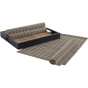 Photo TST159S : Set of 6 bamboo placemats with 1 tray