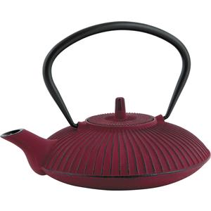 Photo TTH1060 : Dark red color cast iron teapot 0.8l