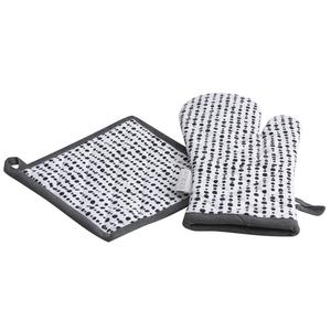 Photo TTX1350 : Grey cotton oven glove and pot holder