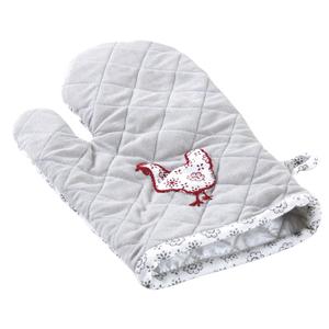 Photo TTX1750 : Cotton and linen glove with hen design