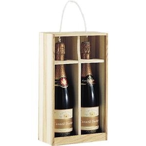 Photo VBO1170 : Coffret ouvert 2 bouteilles en bois