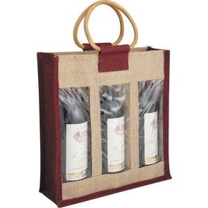 Photo VBO1603 : Jute bag 3 bottles