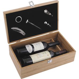 Photo VBO1840 : Bamboo wine box with 5 accessories