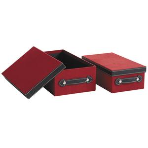 Photo VBT267S : Red and black imitation suede boxes