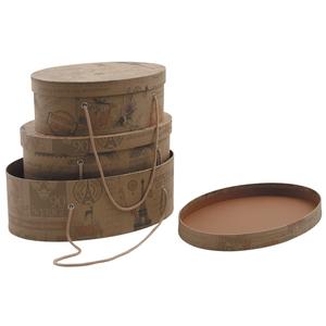 Photo VBT268S : Oval cardboard boxes with handles