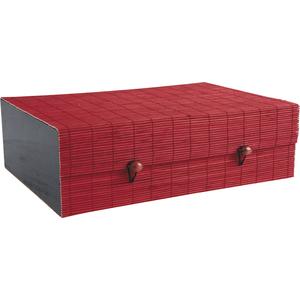 Photo VCO2170 : Coffret en bambou teinté rouge et bois