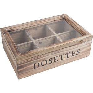 Photo VCP1030V : Wooden dosettes box 6 compartments