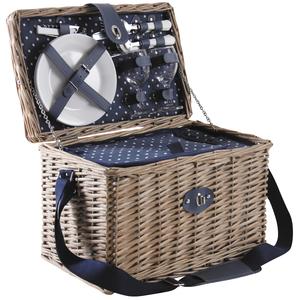 Photo VPI1320C : Valise pique-nique en osier teinté gris