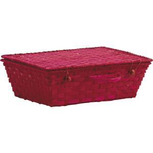 Photo VVA1851 : Valise en bambou teinté rouge