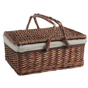 Photo VVA1930C : Stained split willow basket with handles