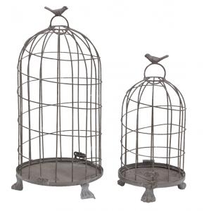 Photo ACA127S : Cages en métal gris blanchi