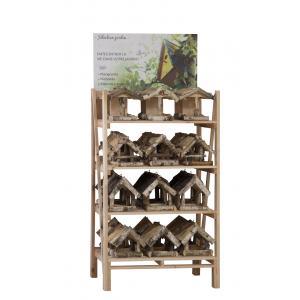 Photo AMA186S : Pine wood display stand with birds feeder