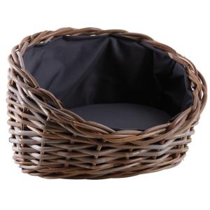 Photo ANI1432C : Panier pour chien en poelet gris
