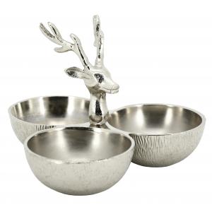 Photo CAN1570 : Engraved aluminium serve bowls Deer