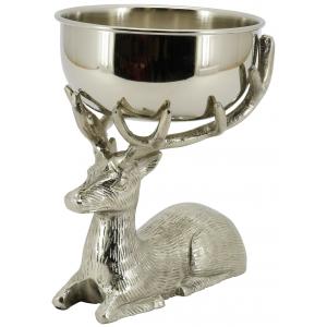 Photo CAN1590 : Aluminium deer statue with bowl