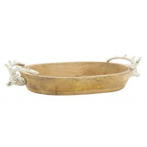 Photo CCO2300 : Ovale mango wood basket - Deer