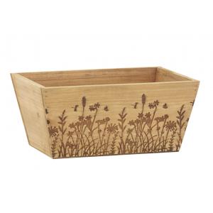 Photo CCO2610 : Pine wood basket with flowers decorations