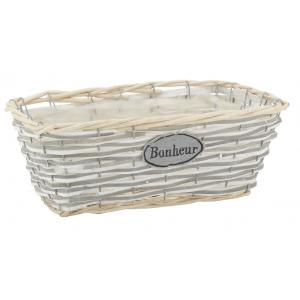 Photo CCO8143P : Grey willow and stained wood basket - Bonheur