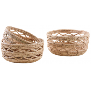 Photo CCO940S : Corbeilles rondes en palmier naturel