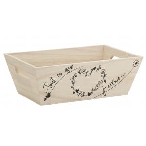 Photo CCO9620 : Pine wood basket with heart