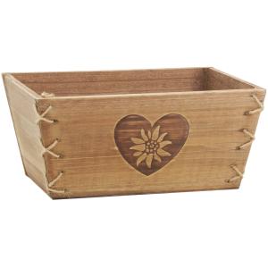 Photo CCO9640 : Wooden basket Edelweiss and heart design