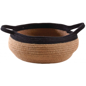 Photo CDA5940 : Natural and black jute round basket