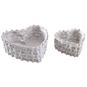 Photo CFA283SP : Set of 2 stained wood baskets