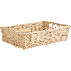 Photo CMA1643 : Rectangular white willow basket