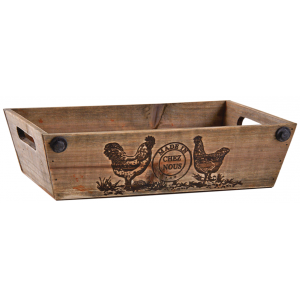 Photo CMA4711 : Wooden rectangular basket