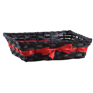 Photo CMA4860 : Black stained bamboo rectangular basket