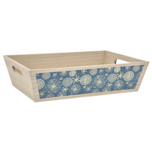 Photo CMA4900 : Rectangular pine basket Snowflake