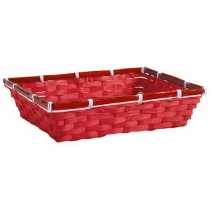 Photo CMA5150 : Red stained bamboo rectangular basket