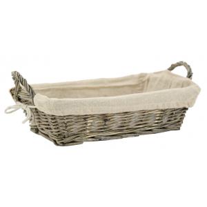 Photo CMA5170J : Grey willow and jute rectangular basket 