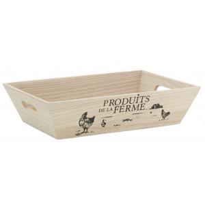 Photo CMA5270 : Pine wood rectagnular basket - 