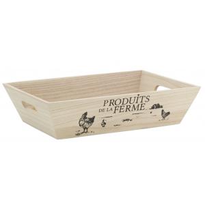 Photo CMA5270 : Pine wood rectagnular basket - 