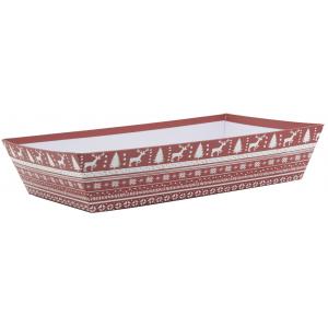 Photo CMA5301 : Cardboard rectangular basket - Christmas Jacquard