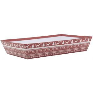 Photo CMA5302 : Cardboard rectangular basket - Christmas Jacquard