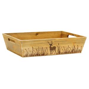 Photo CMA5370 : Pine wod basket - Deers