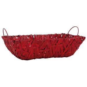 Photo CMA5580 : Red lacquered wood and metal basket