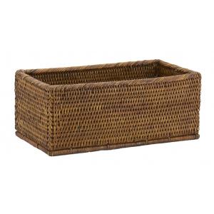 Photo CRA1140 : Corbeille de rangement en rotin antique