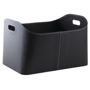 Photo CRA5600 : Black imitation leather log basket