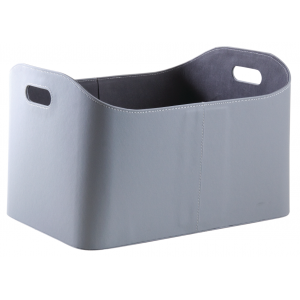 Photo CRA5610 : Grey imitation leather log basket