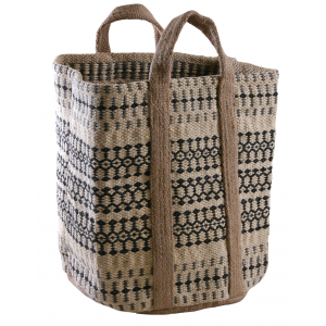 Photo CRA5640 : Black and white jute bag