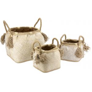 Photo CRA582S : Withewashed seagrass baskets