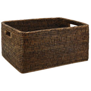 Photo CRA590S : Corbeilles de rangement en rotin antique