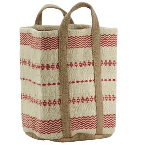 Photo CRA6260 : Natural and red jute basket