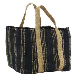 Photo CRA6280 : Natural and black jute basket