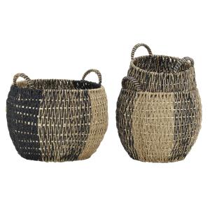 Photo CRA635S : Set of 3 round seagrass basket
