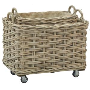 Photo CRA640SJ : Set of 2 rectangular rattan baskets